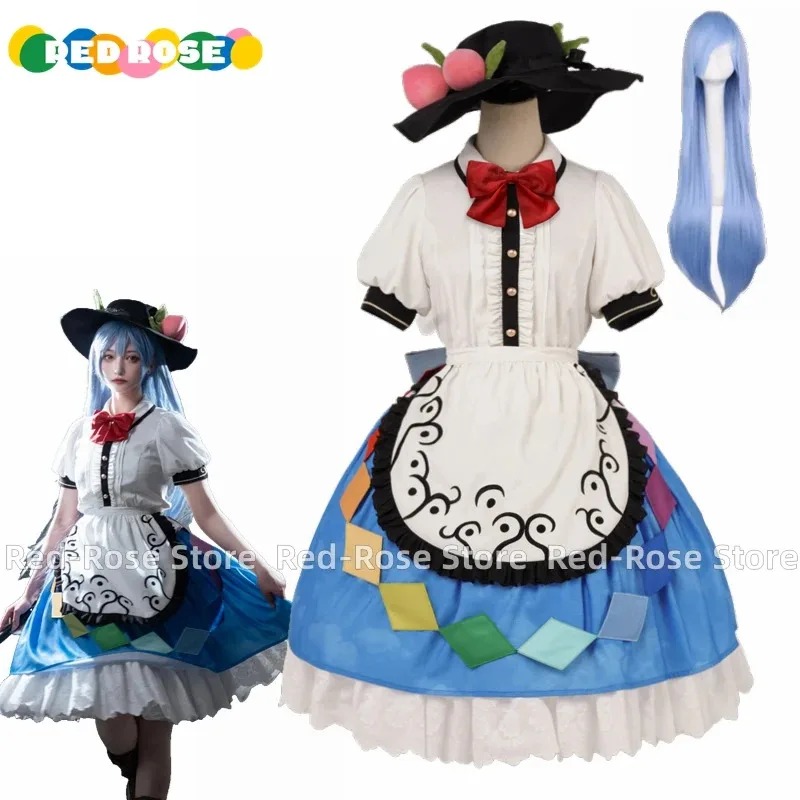 

Anime Hinanawi Tenshi Cosplay Costume Party Role Play Clothing Girls Dress Wig