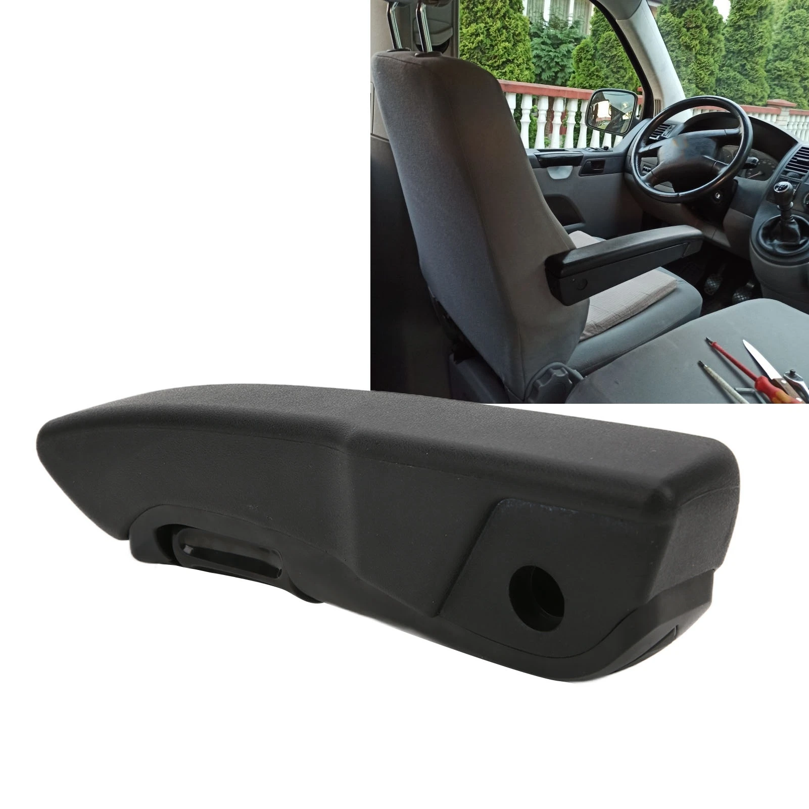 

Car Seat Armrest Universal Black Armrest Ajustable Seat Arm Rest for Heavy Truck Business Car Right Hand Drive Truck Armrest