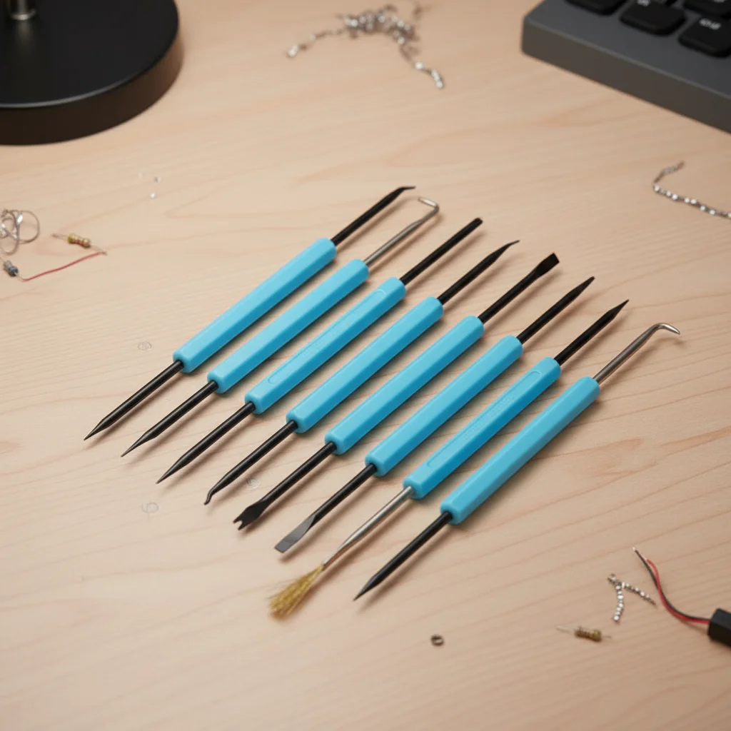 

Blue Color Desoldering Aid Tool Black Oxide 6PCS Set Circuit Boards Tool Carbon Steel Durable Material Welding Kit PCB Repair