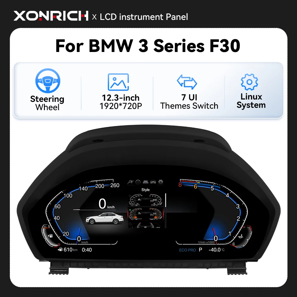 XONRICH 1920*720 Auto Lcd Dashboard Panel Für BMW 3 4 Serie F30 F31 GT-F34 F32 F33 F36 418D instrument panel Virtuele Cockpit
