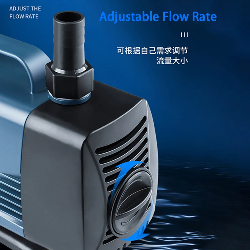 Submersible Water Pump for Fish Tank Pond, Hydroponics Garden Fountain Ultra-Quiet Waterfall 10/15/25/40/60W EU Plug 220V-240V