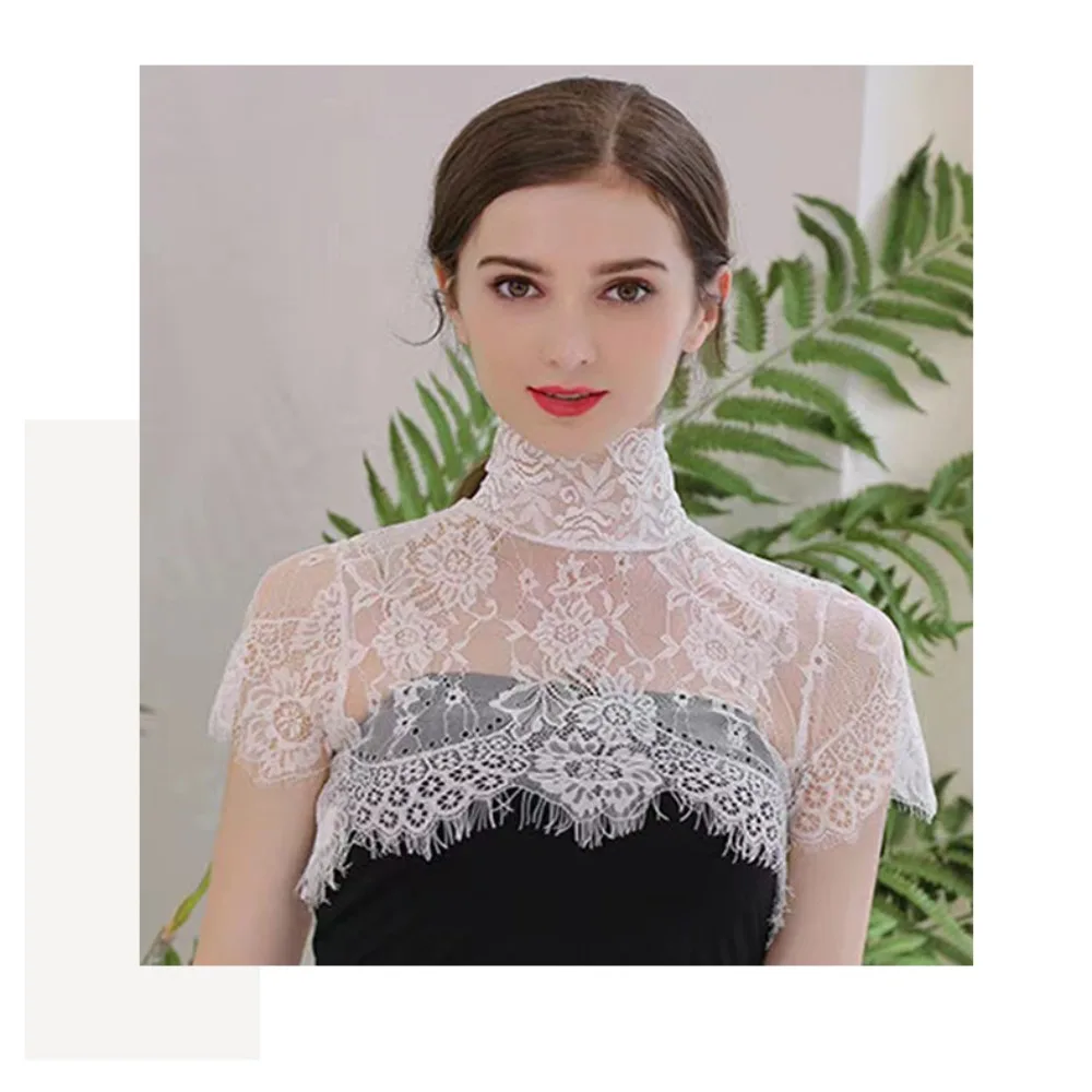 إكسسوارات الملابس قميص طوق وهمية مطرزة الدانتيل طوق كاذبة وشاح الموضة شال الديكور بلوزة الزخرفية شال