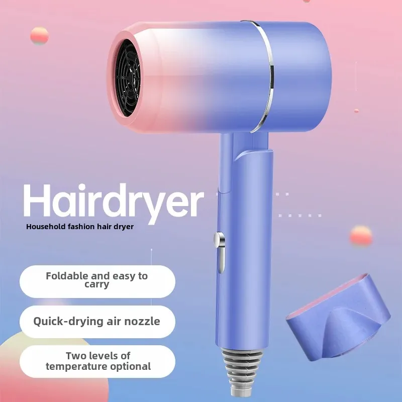 Mini Folding Hair Dryer Blue Light Home Use Student Dormitory Office Gift Logo Electric Blow Dryer Baby Use Portable Hairdryer