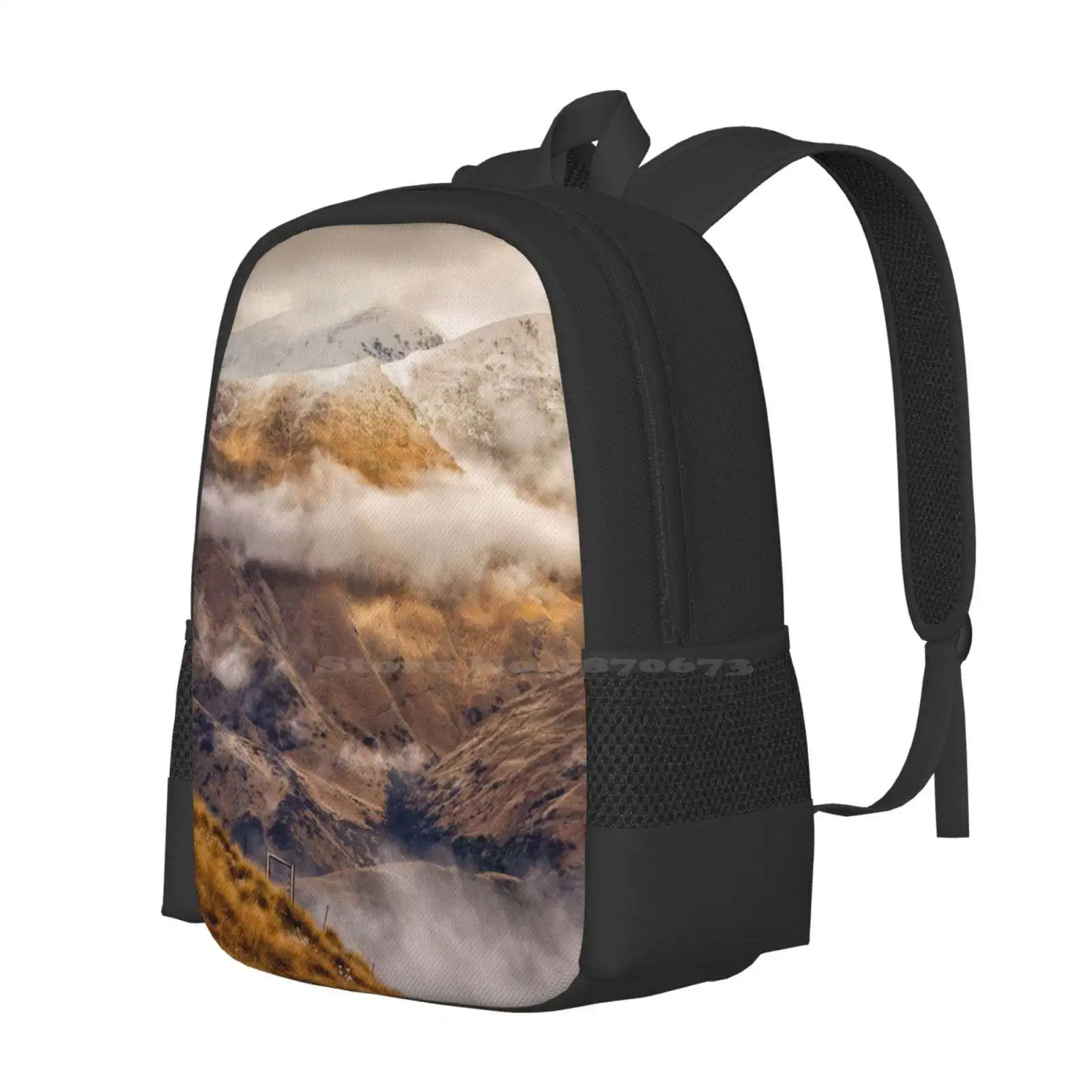 Crown Range Pass #1 Hot Sale Schoolbag Backpack Fashion Bags Mountain Pass Mountains Otago New Zealand Chris De Blank Fence