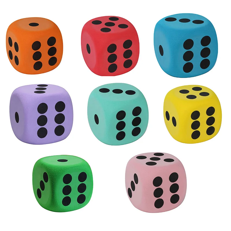 2 PCS/Lot EVA Foam Dice Colorful  6 Sided Funny Point Dice Games