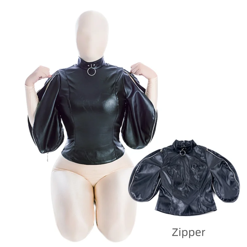 Adult Upper Body Restraint Strictjacket with Unisex Double Arm Full Bondage Tights for Couple Bdsm Mummy Binding Bag Sex Toys