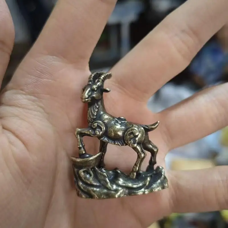 Metallstatue der Zodiak-Ziege, rostfrei, handgefertigtes Schaf-Ornament, 1 Stück, elegante Tischdekoration für Zuhause, Büro, Geschenk. – Detail 7