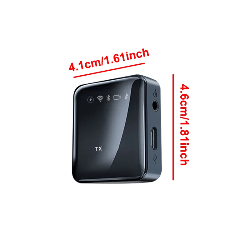 Micrófono de solapa inalámbrico, grabación de audio y video portátil, mini micrófono 2.4G para iPhone Android, transmisión en vivo, juegos, vlogs 6