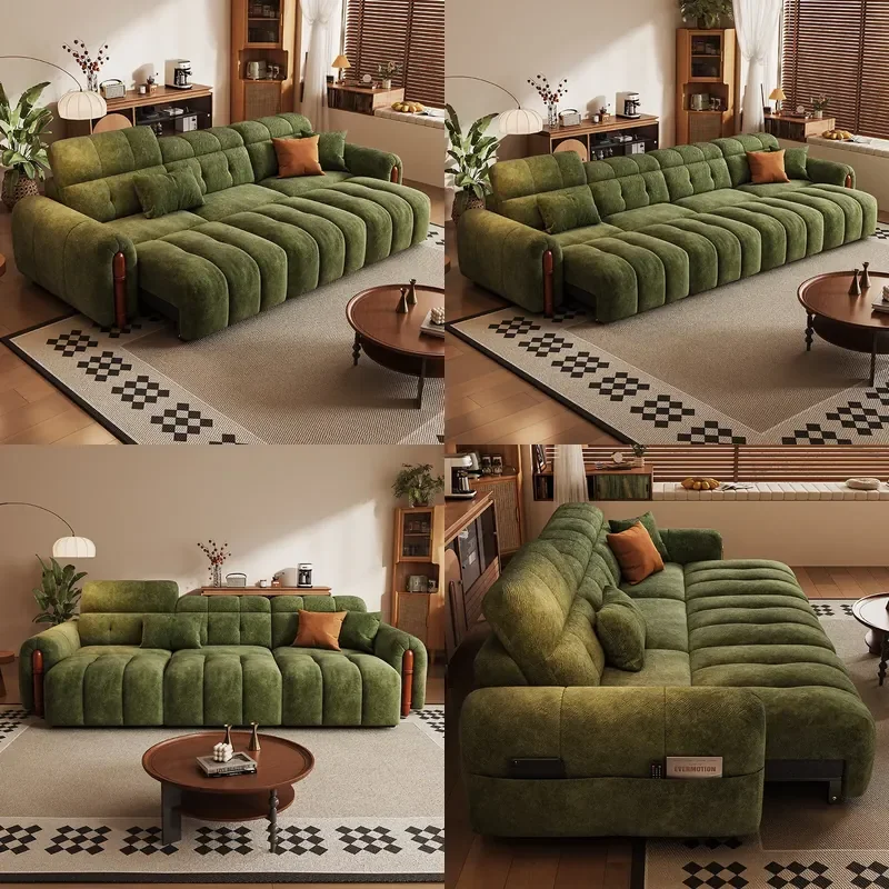 Electric Fabric Sofa Bed Dual Use 2 Seater for Small Living Room Modern Vintage Style Convertible Couch