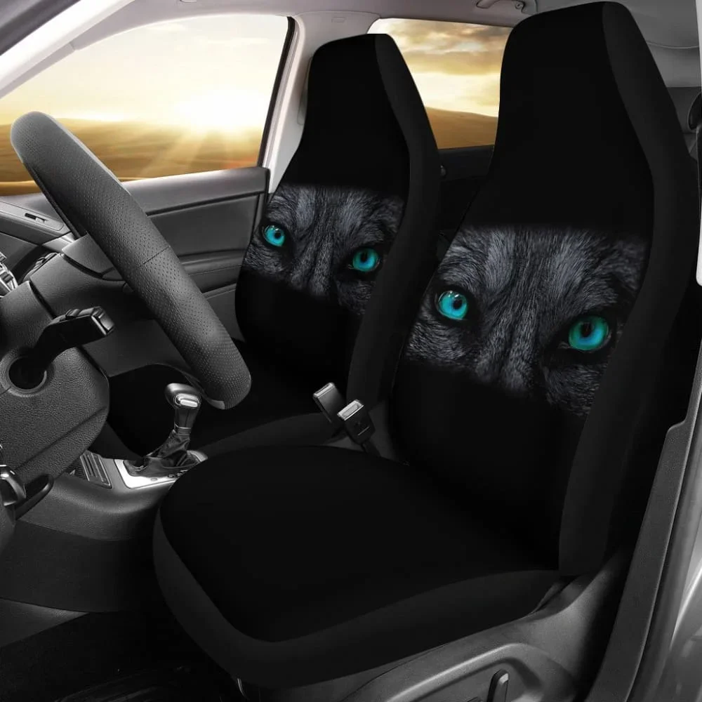 Wolf Eyes Car Seat Covers 211702,Pack of 2 Universal Front Seat Protective Cover