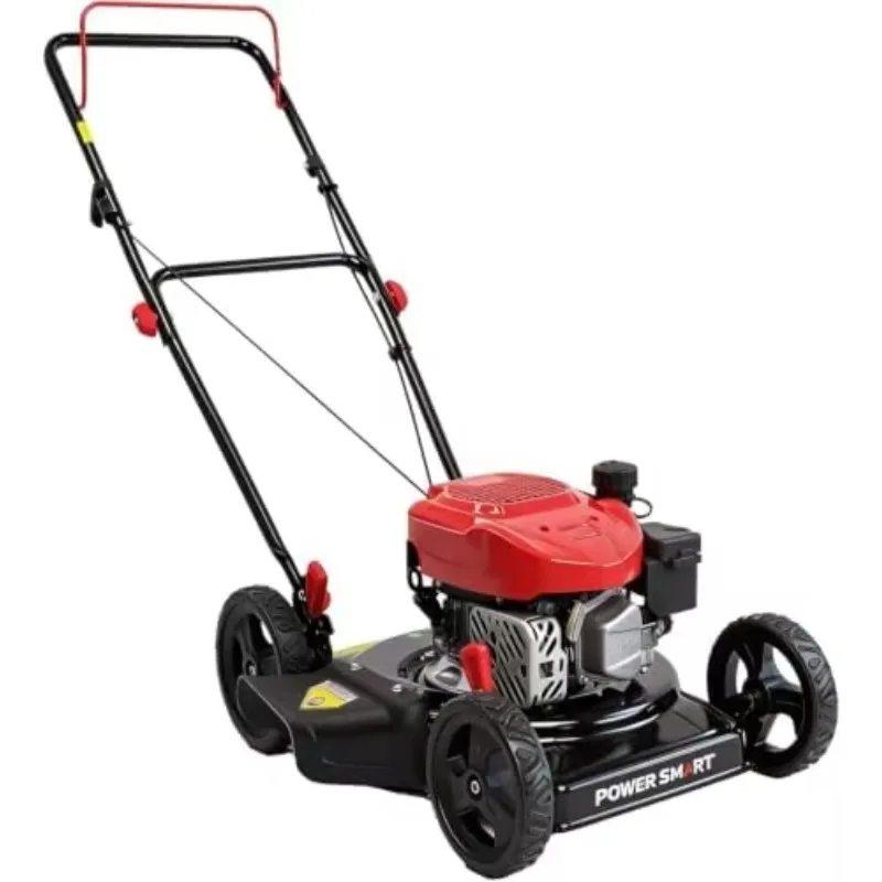 EasyCut 18-Inch Gas Lawn Mower, 144cc OHV Engine, Steel Deck, Side Discharge, 5-Position Dual-Lever Height Adjustment