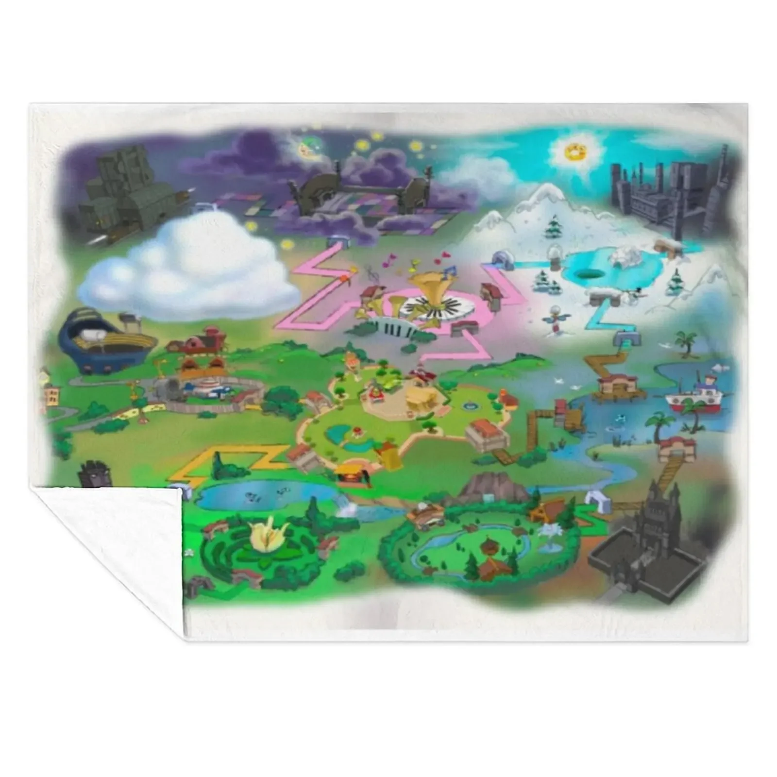 

Toontown Map Throw Blanket Summer Beddings warm for winter Loose Decorative Beds Blankets