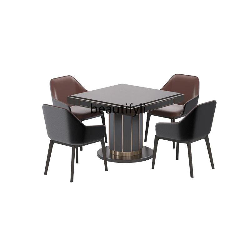 

New Chinese-style solid wood mahjong table and dining table integrated dual-purpose high-end household automatic mahjong machine