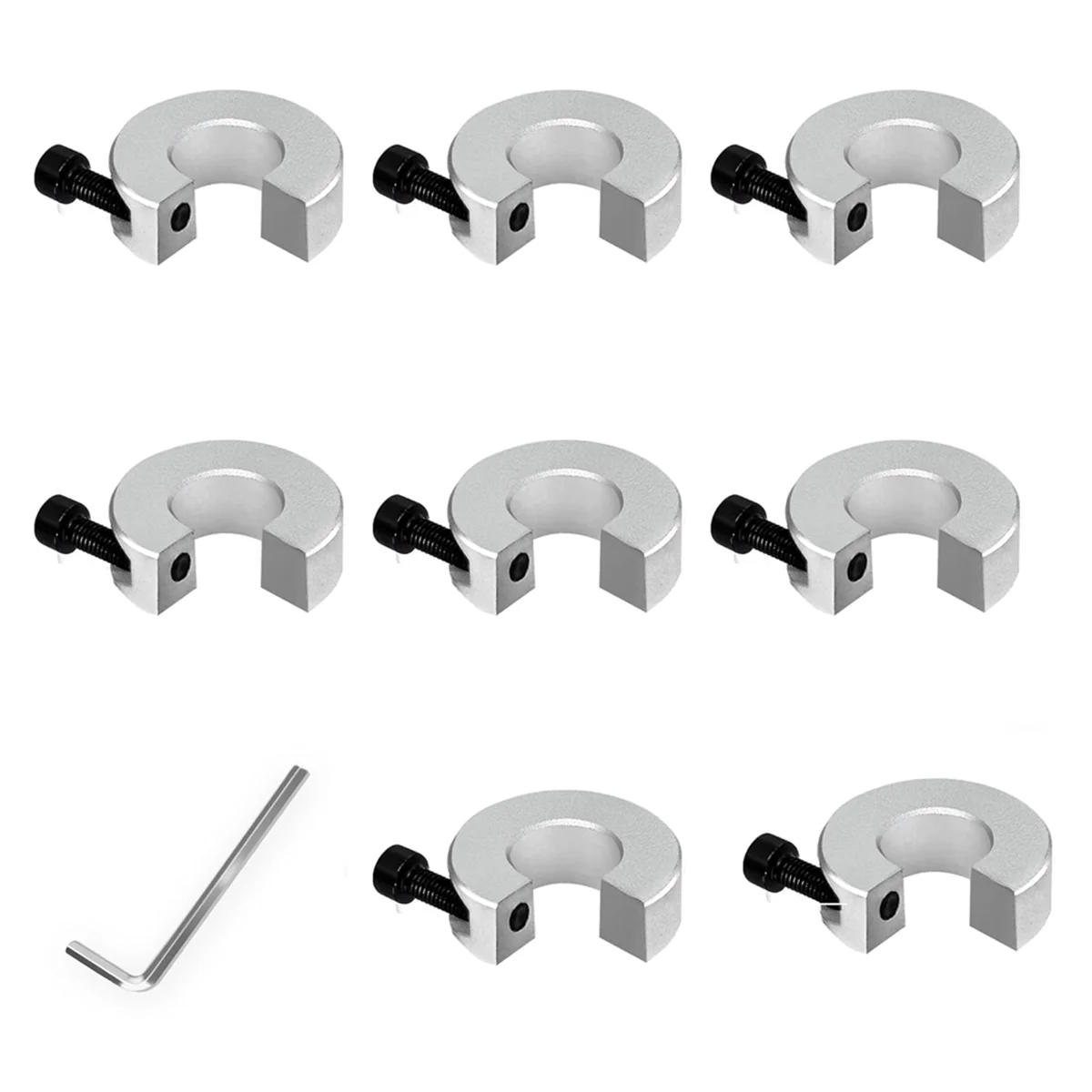 8Pcs SBR16 Linear Rail Stop Collars Aluminum Alloy Shaft Limit Fixing Rings with Wrench,Linear Rail Shaft Stop Collars