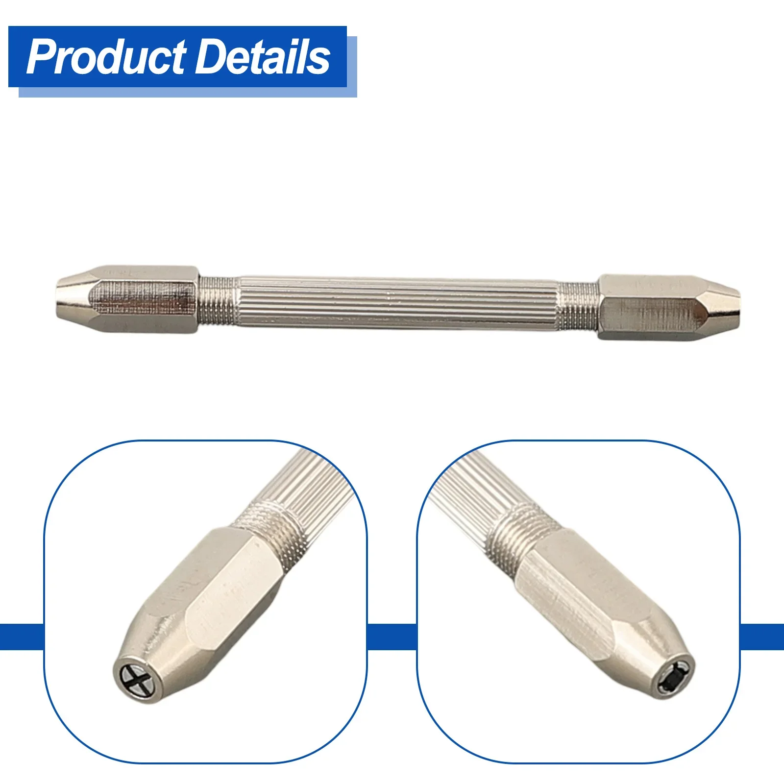 Double-Head Jewelry Craft Hand Pin Hole Drill Jewelers Burs Drilling Reamer Chuck Clamp 0-3.1mm Mini Hand Twist-Drill Chuck ﻿