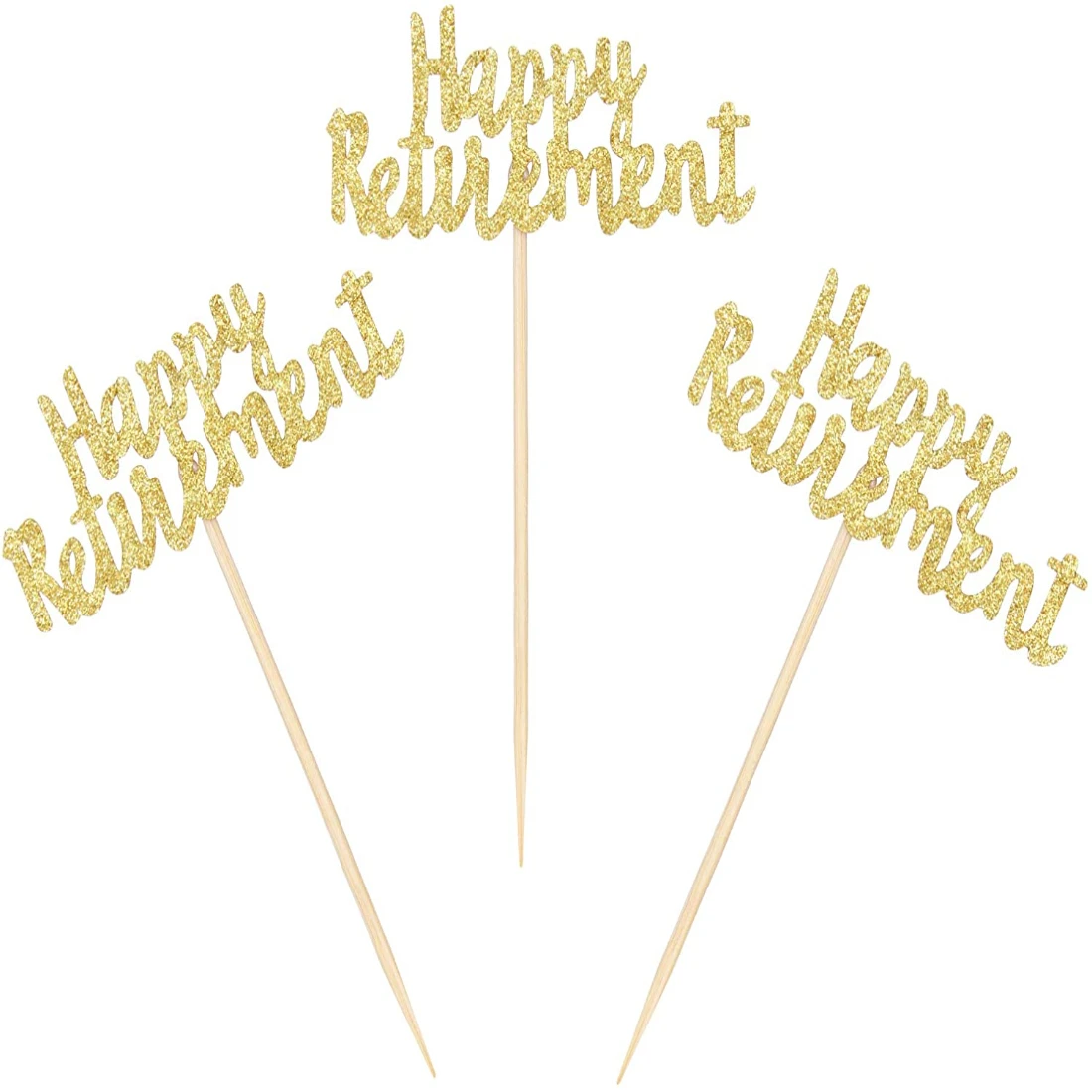 

6Pcs Happy Retirement Cupcake Toppers Glitter I'm Retired Officially Cake Picks for Theme Farewell Party Decoration Supplies