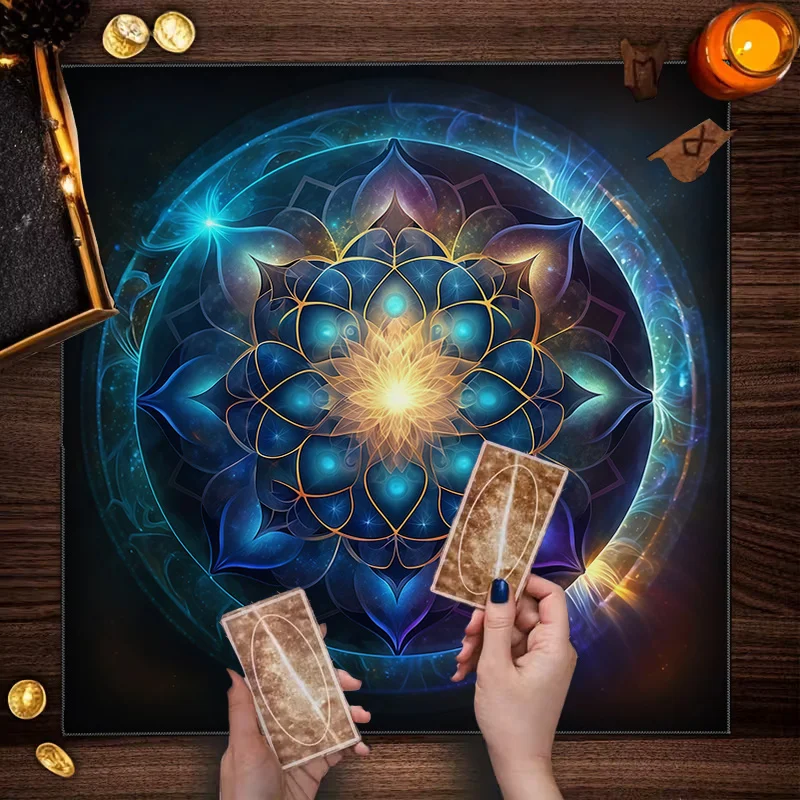 VIKAMA Starry Mandala Tarot Wallpaper Spiritual Healing Altar Cloth Magic Ceremony Divination Table Mat