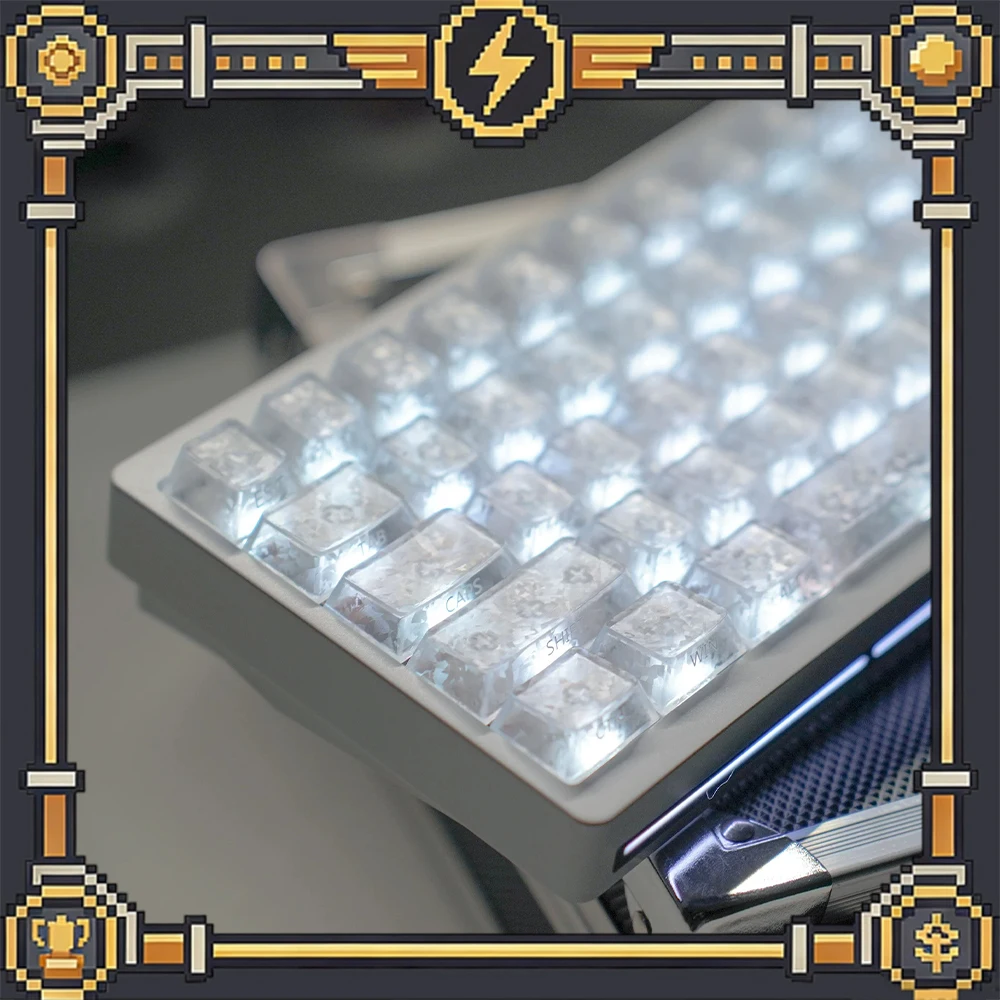 WEIKAV Ice Crack Keyboard keycap Injection Screen Printing Material PC Material Original Factory Height 120 Key Keycap For Gifts