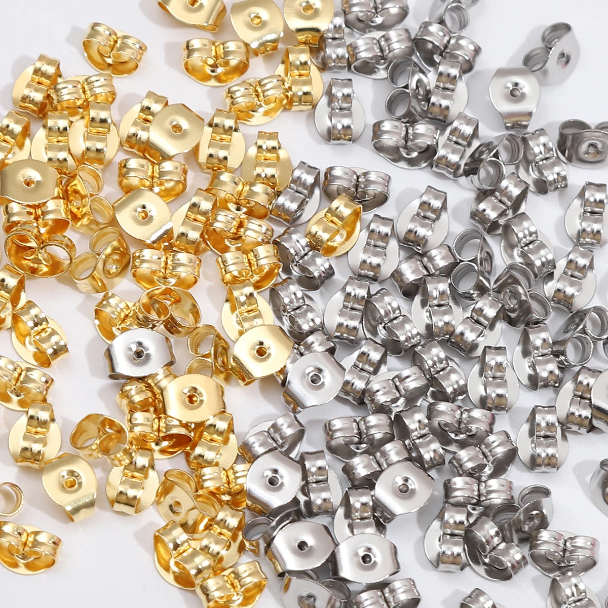 100 teile/los Edelstahl zurück Ohr stöpsel Schmetterling Ohrring Stecker Ohrring Einstellungen Basis DIY Schmuck machen Großhandel