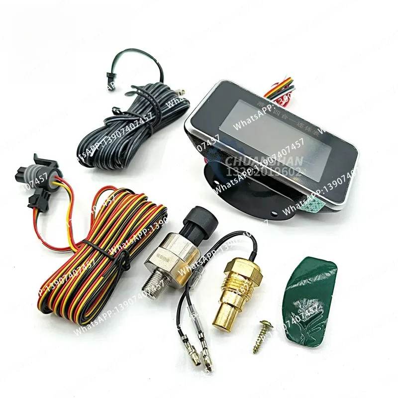 Universal Car Truck 12V 24V LCD 4-in-1 Gauge Oil Pressure Voltage Water Temperature Fuel Level