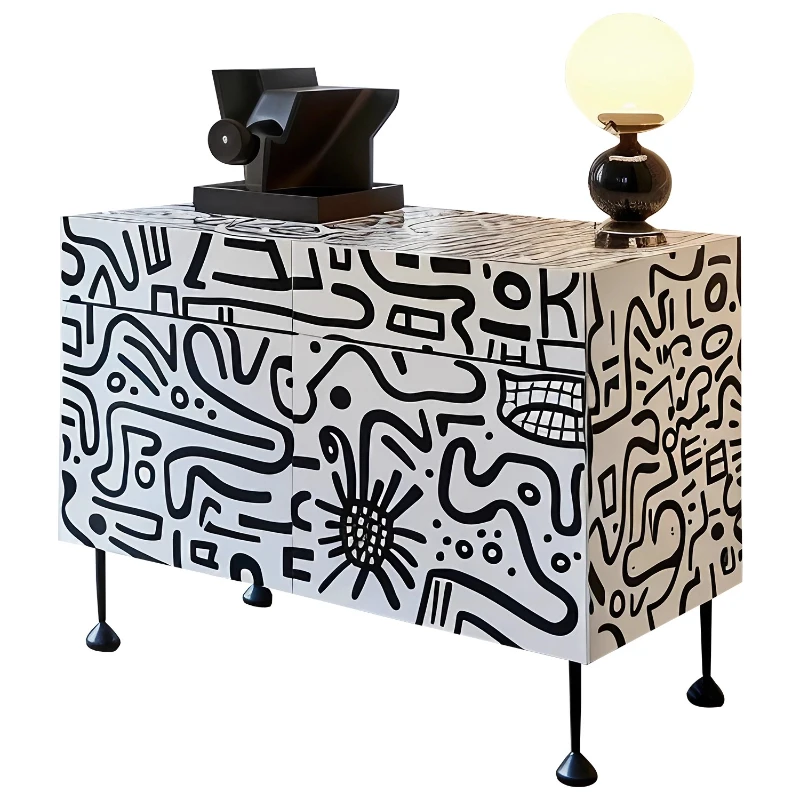 Original design creative graffiti dining side cabinet living room art aesthetics decorative cabinet