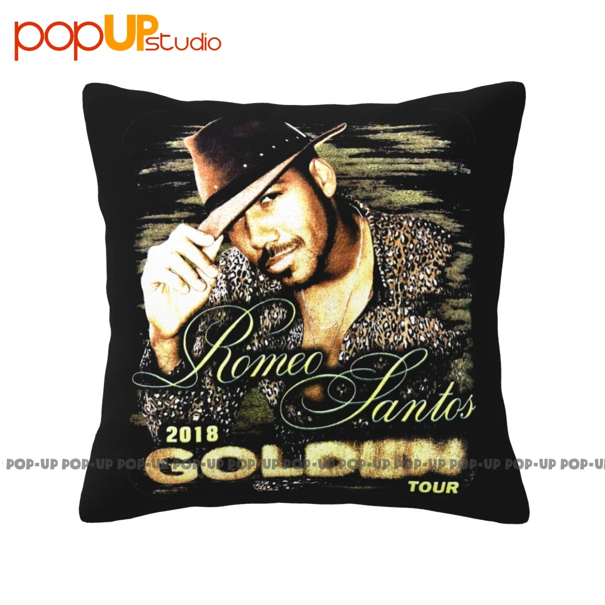 Silky Romeo Santos Golden Tour 2018 Pillowcase Throw Pillow Cover Decoration