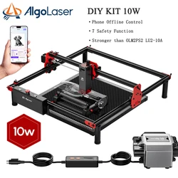 AlgoLaser potężny 10W maszyna do laserowego cięcia i grawerowania z pompą powietrza Wifi Offline Diy stół do obróbki drewna frez do grawerowania Lase CNC