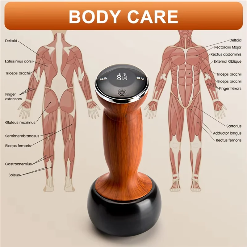 BAAO-مدلك الحجر الساخن الكهربائي مع وظيفة أكثر دفئا تدليك الظهر سبا الاسترخاء لتخفيف الآلام الكى غواشا كشط أداة