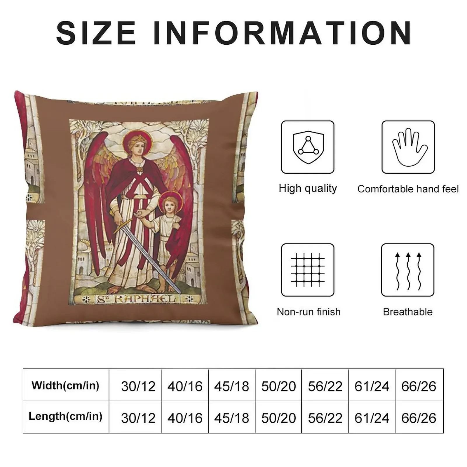 St Raphael Rafael Angel Catholic Saint Archangel Throw Pillow Decorative Cushion Cushions Home Decor luxury decor pillow