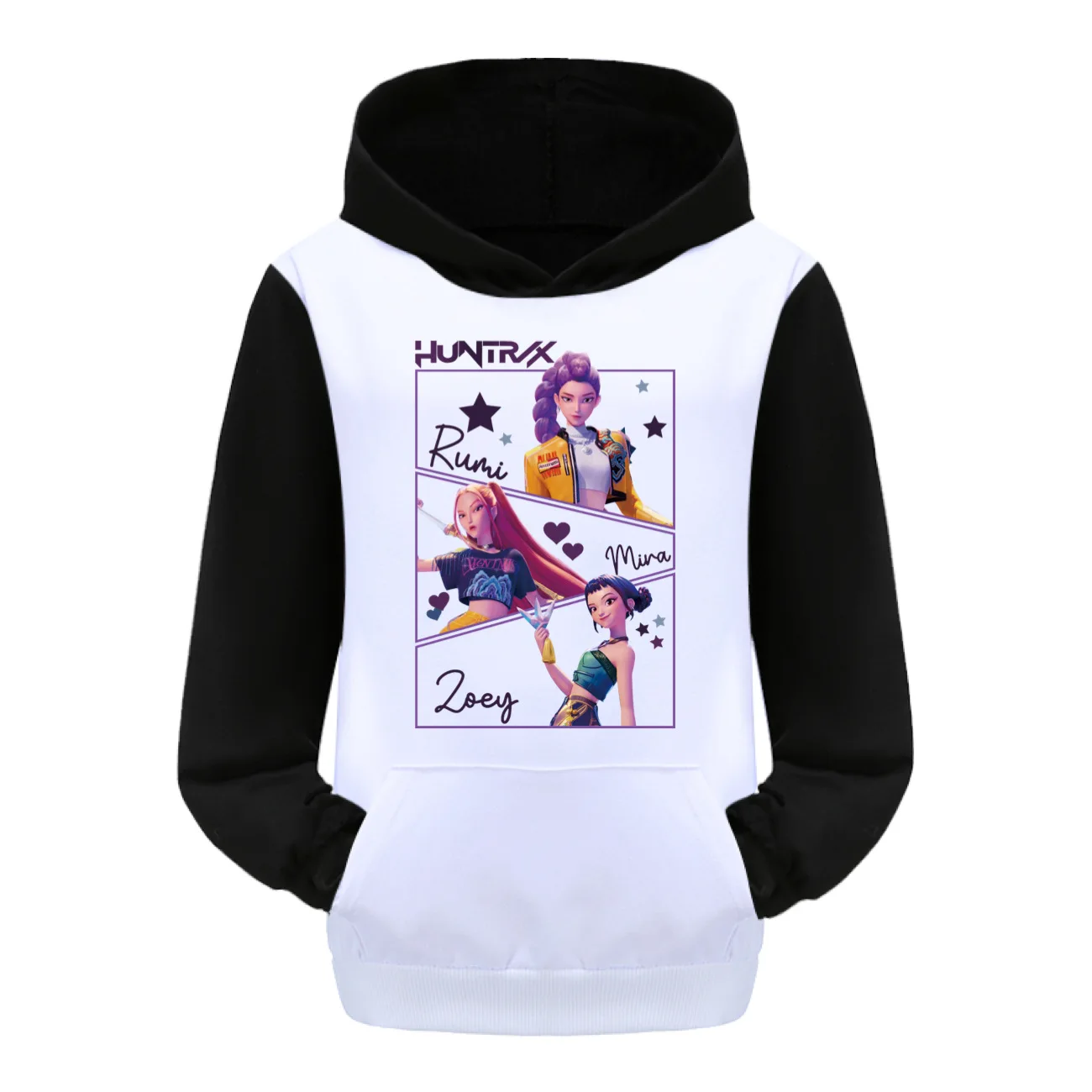 

Детская толстовка с капюшоном KPop Demon Hunters Huntrix, одежда для девочек, модная одежда для мальчиков-подростков, весенне-осенний свитшот, детские топы