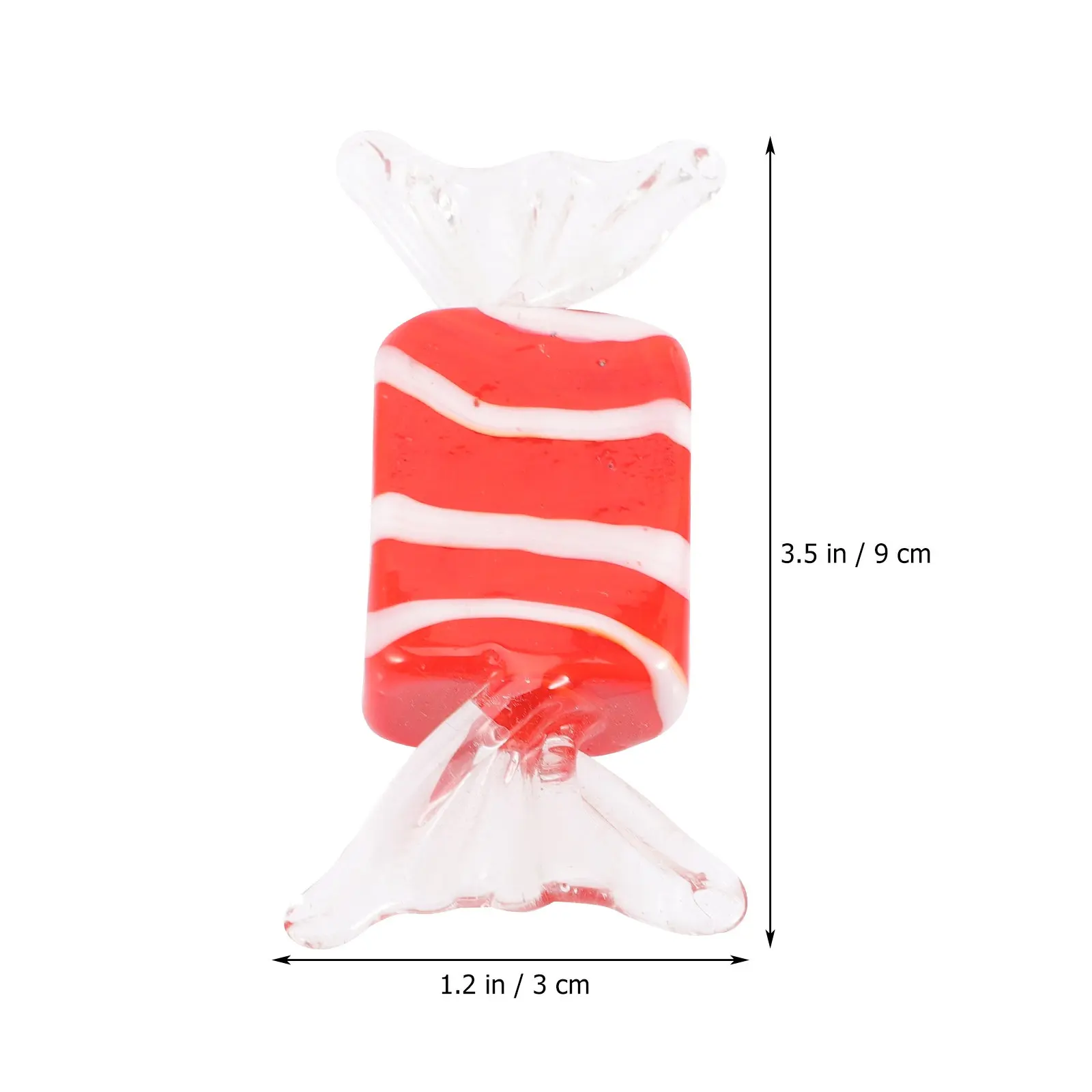2Pcs Glass Candy Adorn Vivid Colorful Treats Art Craft Glass Sweets Ornament for Indoor Home Office Desktop Table Scatter