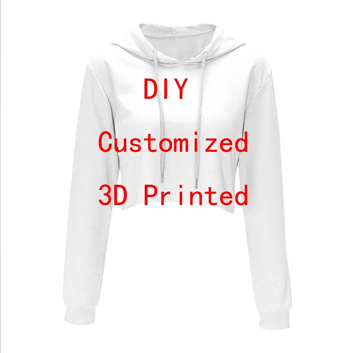 Sudadera con capucha para mujer y niña, 3D Top corto con estampado Sexy, VIP Link, DIY, envío directo