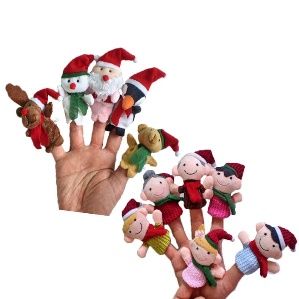 11 Pcs Childrens Toys Children’s Christmas Finger Animal Puzzle 11pcs Kids Puppets Cartoon