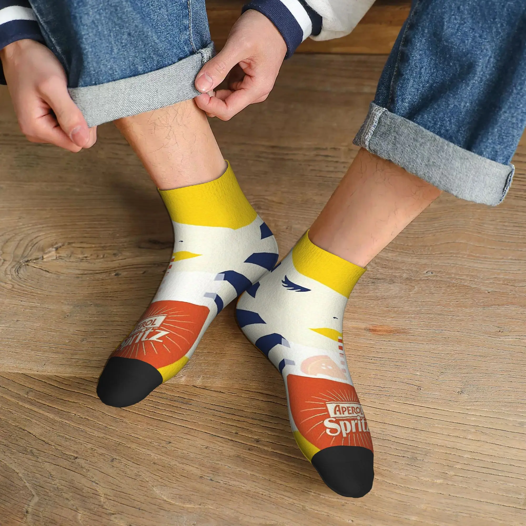 

Всесезонные винтажные носки Aperol Spritz, впитывающие пот носки в стиле Харадзюку, забавные чулки для мужчин и женщин, подарки