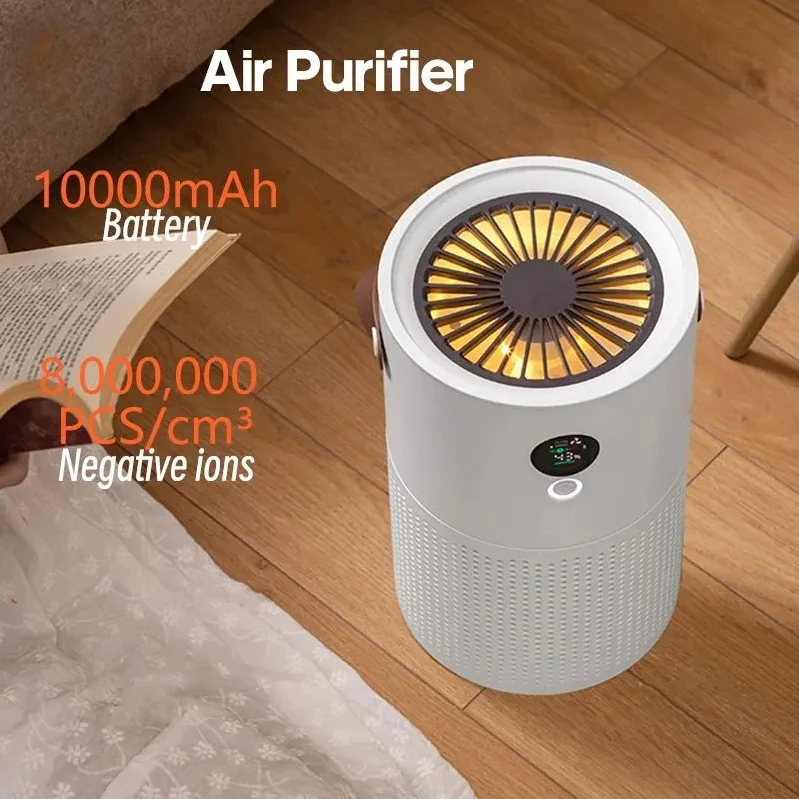 

2024 New Air Purifier Negative Ions Generator Home Monitor Display Chargeable Remover Formaldehyde Portable Cleaner