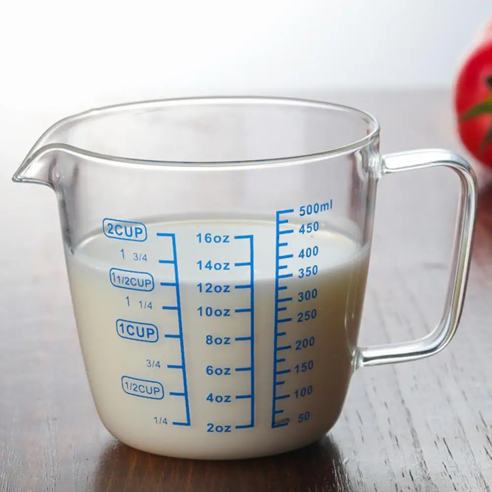 250 ml/500 ml Heat Resisting Glass Measuring Cup Milk Water Scale High Borosilicate Glass Durable Measuring Tools Microwave Tool