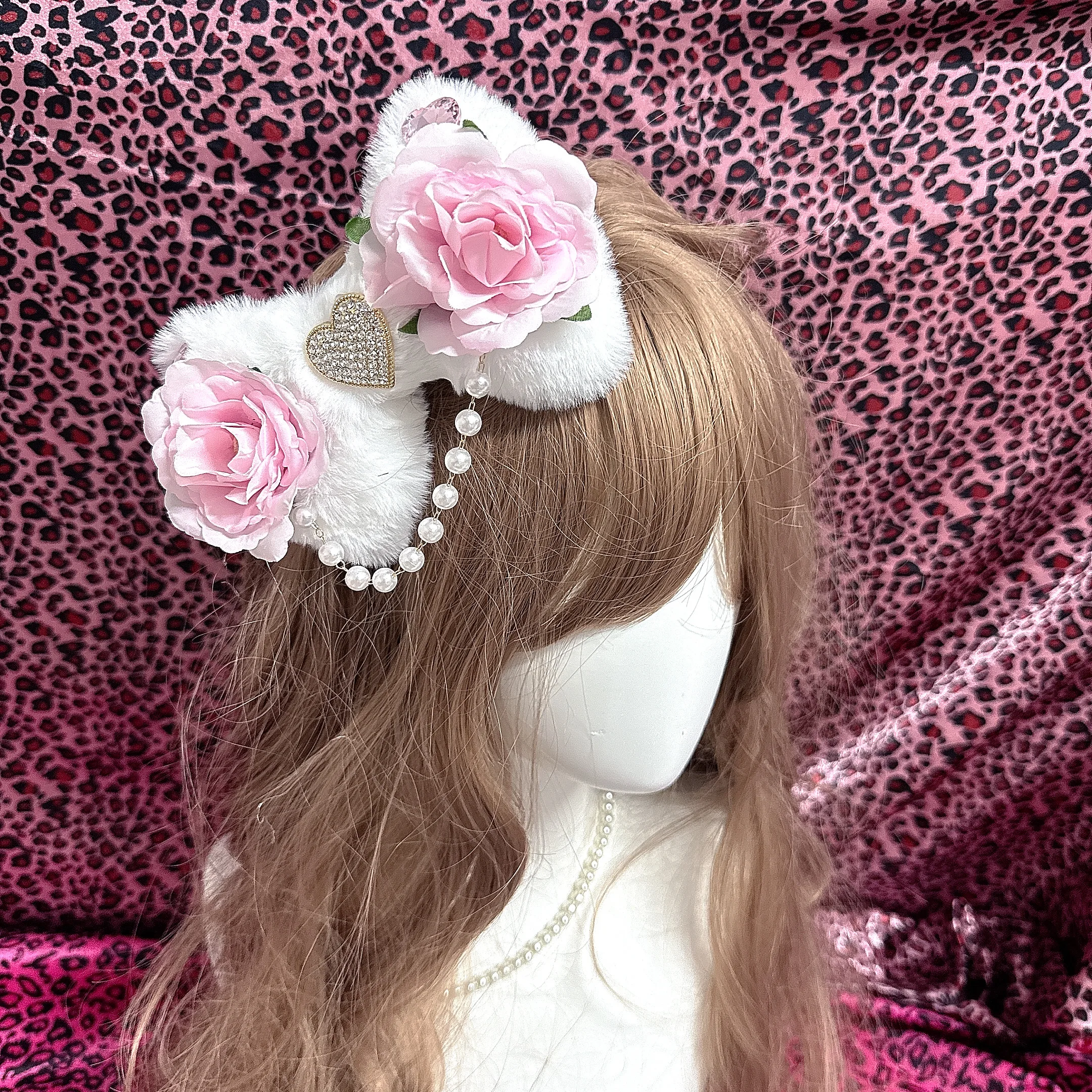 

Handmade Original Ji Tie Sweet Winter Plush Hairpin Decoration Cute Tie Bag Lolita Heavy Industry Rhinestone Hair Accessories