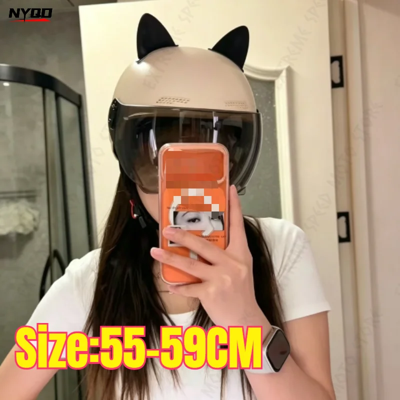 Equestrian Helmet - Cute Cat Ear Women Motorcycle Helmet