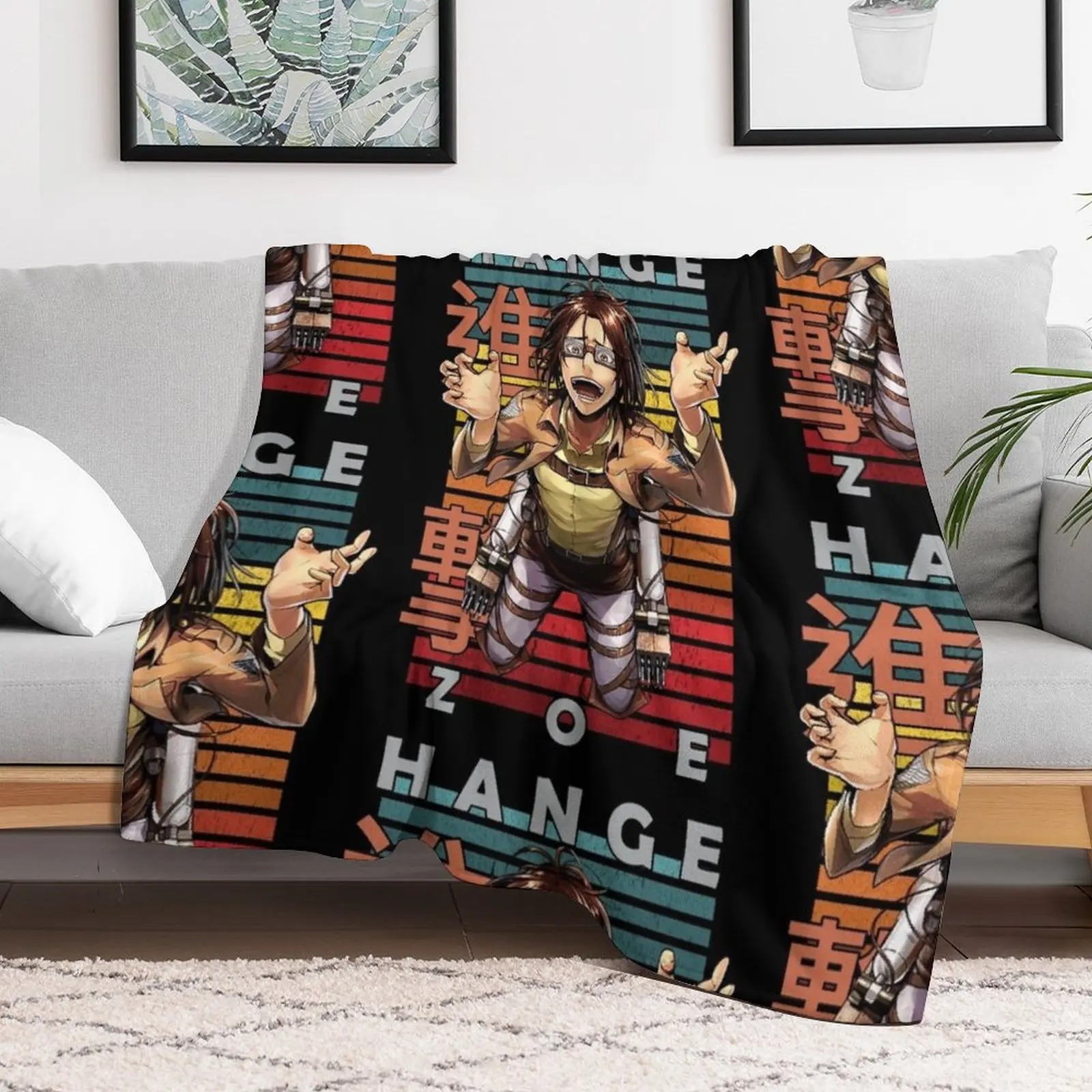 Hange Zoe Retro Anime Design Throw Blanket Decoratives Summer Thin Blankets For Bed Blankets