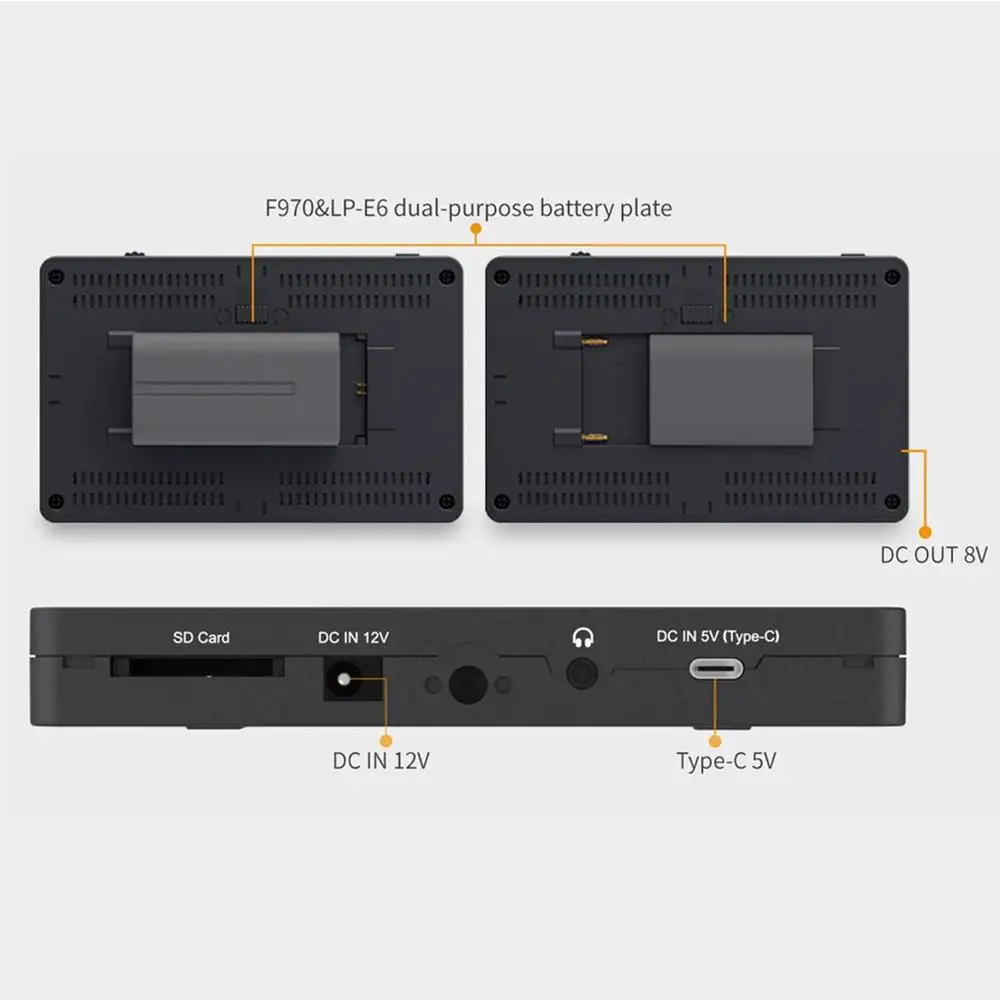 شاشة Feelworld F6 PLUSX 5.5 بوصة تعمل باللمس على الكاميرا DSLR شاشة ميدانية ثلاثية الأبعاد LUT 1920x1080 4K شاشة فيديو F6 PLUS مطورة