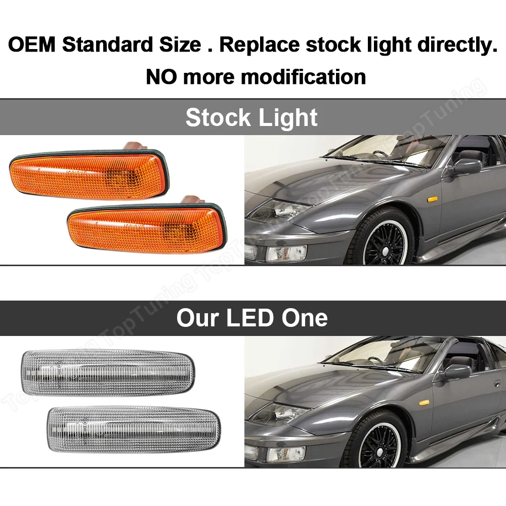 Dynamic LED Side Marker Light 2PCS For Nissan 300ZX 1990-1996