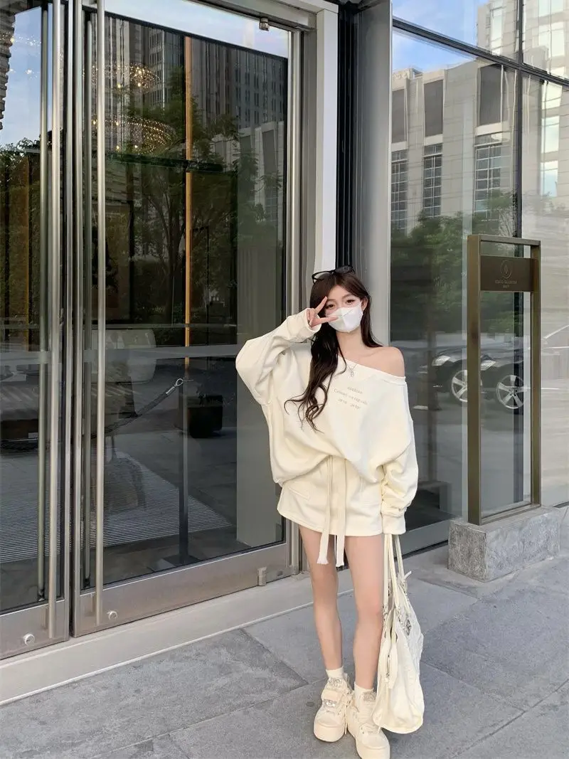 Women'S Cropped Sweatshirts 2000S Emo Handsome Crop Base Activewear Teen Sleeves Irregular Bared Waist Slimming Short Length