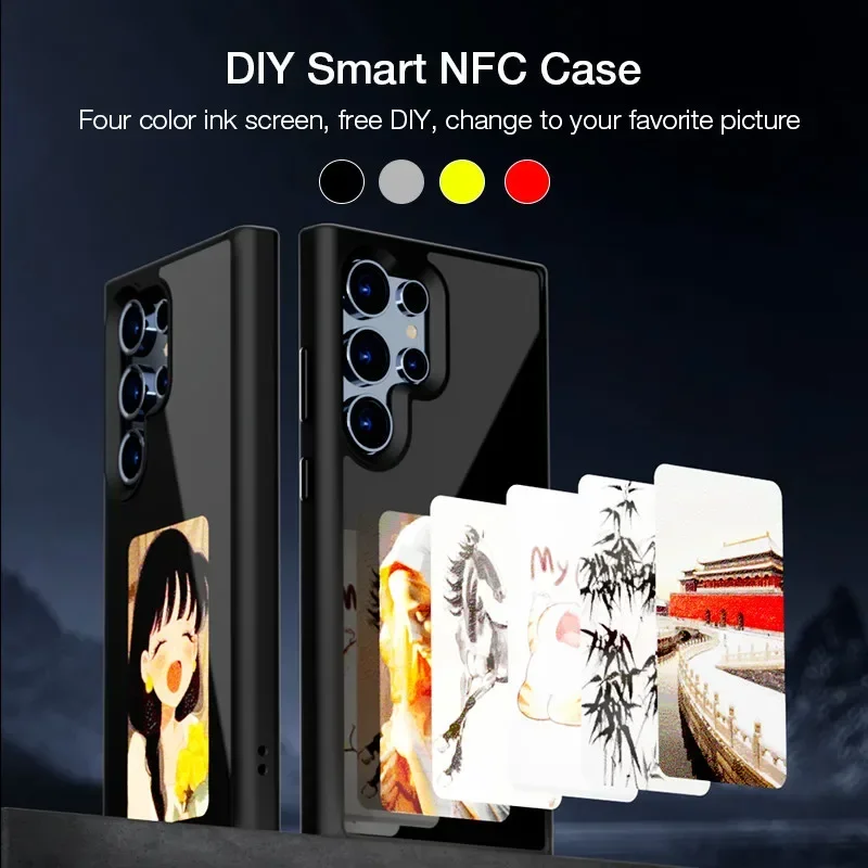 

E-Ink Screen for Samsung Galaxy S24 Ultra Phone Case DIY Screen AI Smart Projection back cover S24plus S23Ultra NFC Launch Photo