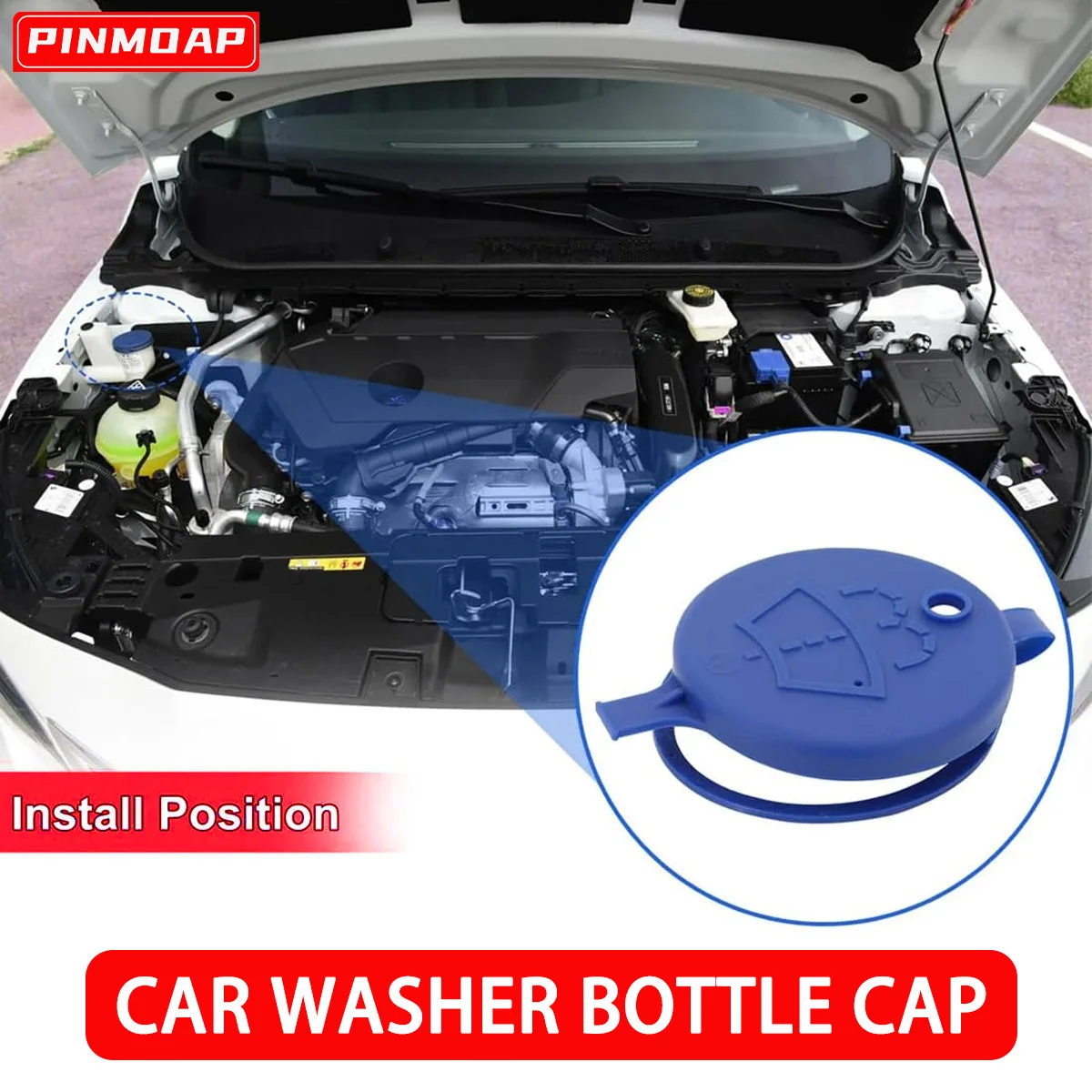 

PINMOAP автомобильное стекло, крышка для наполнения воды подходит для Peugeot 206 207 208, крышка резервуара для жидкости для омывателя лобового стекла M103710000 643232