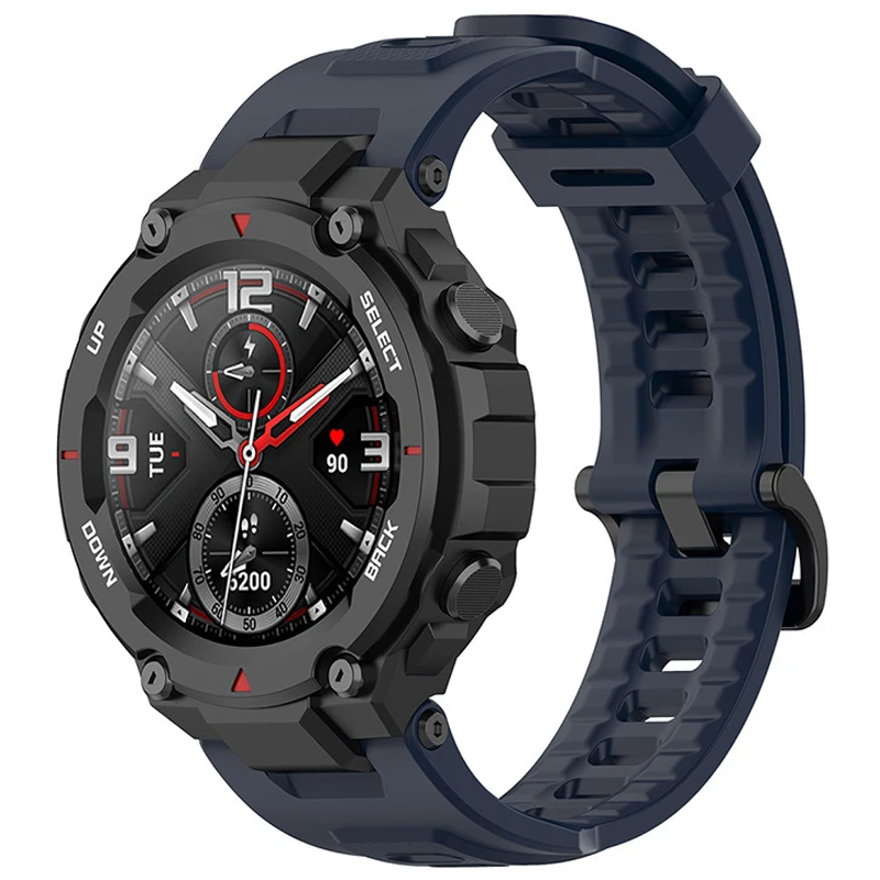 حزام (استيك) ساعة ل Huami Amazfit T-Rex قابل للتعديل استبدال الرياضة سيليكون الفرقة ل Amazfit T-Rex Pro Smartwatch سوار الأشرطة