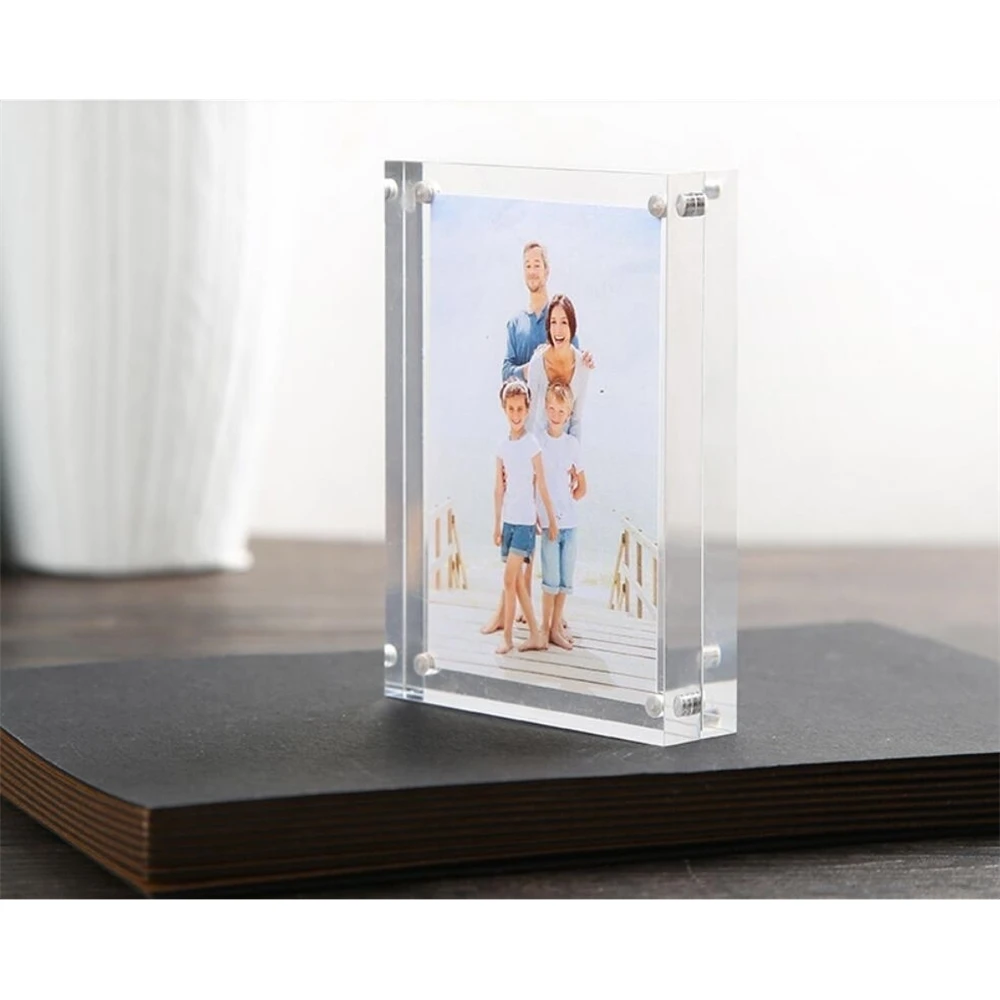100*70mm Acrylic Menu Sign Holder Photo Frame Block Table Label Holders Paper Name Card Frame Table Desk Sign Display Stand