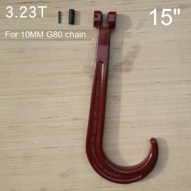 8"-15"  5400lbs J-hook  point ring eye hook wide mouth long hook large opening hook forged alloy steel hoist crane winch part view 5