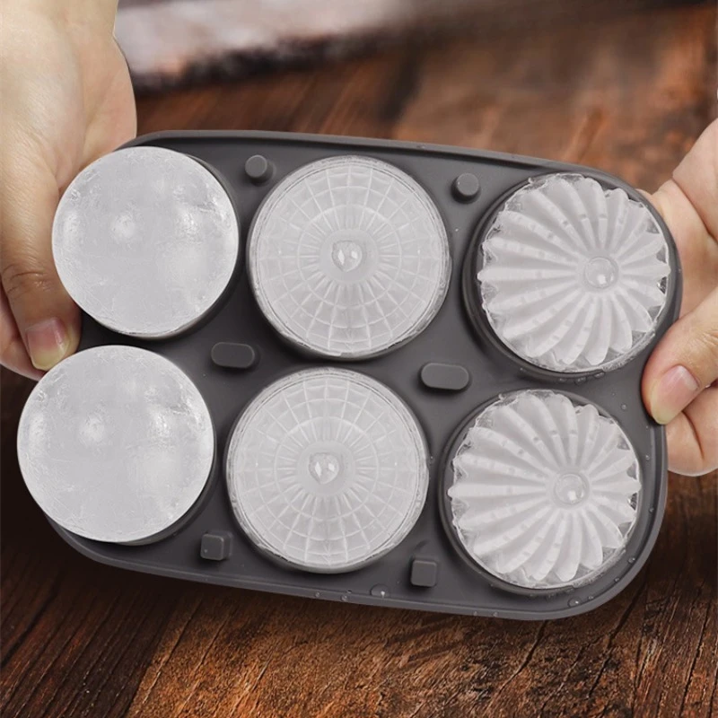 Cactus Ball Ice Cube Tray DIY 6 Grid Round Freeze Ice Cube Maker Box For Whiskey Cocktails Freezer Juice Drinks Chilled Ice Mold view 4