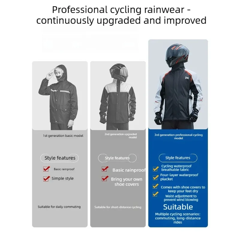 Rainproof motorcycle raincoat rain pants set split men's full body rainproof motorcycle windproof waterproof riding suit