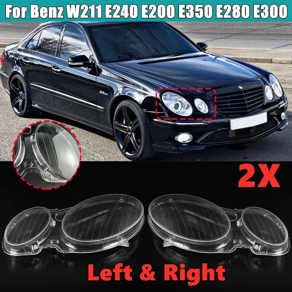 

Car Headlight Lens Cover Transparent Lampshade Cover Headlamp Glass For Benz W211 E240 E200 E350 E280 E300 2006 2007 2008